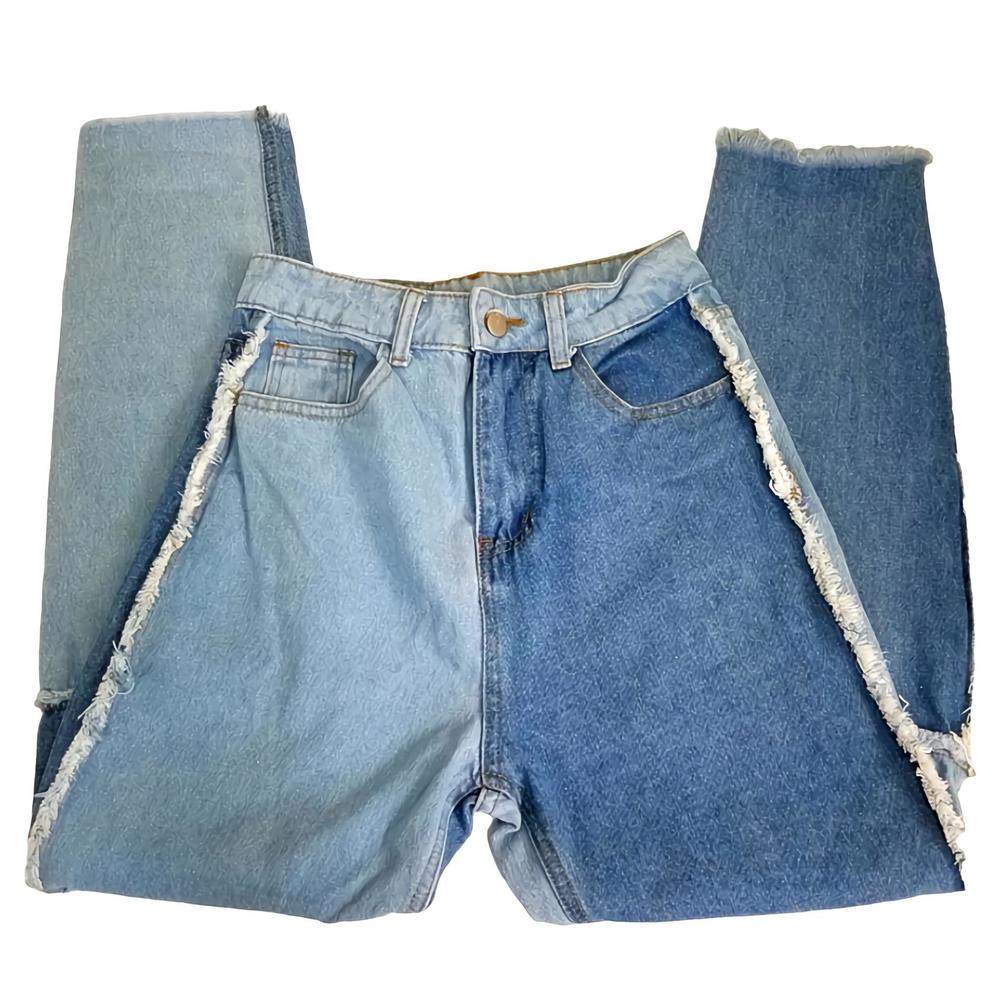 SHEIN High Rise Two-Tone Blue Jeans Size XS